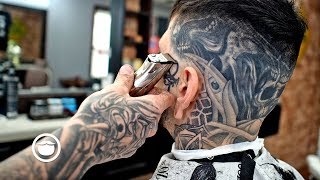 Fresh Skin Fade with Awesome Tattoos [upl. by Ettelrats]