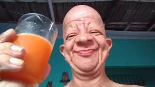 Bald wrinkly guy drink orange juice moan [upl. by Ahsenauq]