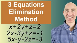 Solving Systems of 3 Equations Elimination [upl. by Babbie]