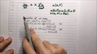 PDE Heat Equation  Separation of Variables [upl. by Nowyt]