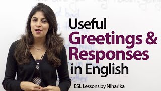 Useful English greetings and responses  Free English Lesson [upl. by Aisak316]