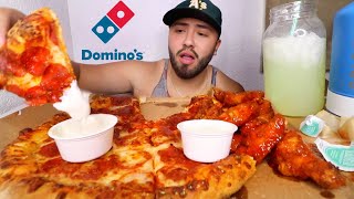 Dominos PIZZA amp Wings MUKBANG [upl. by Beilul]