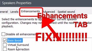 Enable Bass Boost in Windows 10 Enhancements Tab Fix [upl. by Noremac]