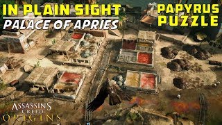 In Plain Sight  Palace of Apries Memphis  Papyri Puzzle Treasure Location  AC Origins [upl. by Esom]