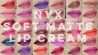 FULL COLLECTION Lip Swatch amp Review  NYX Soft Matte Lip Cream [upl. by Archaimbaud675]