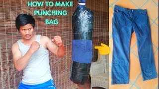 How To Make Homemade Punching Bag  For Boxing At Home [upl. by Rezeile]