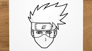 How to draw KAKASHI Naruto step by step EASY [upl. by Brier]