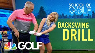 School of Golf Drill to Improve your BackSwing  Golf Channel [upl. by Atteirneh303]