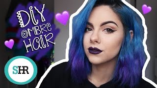 How To DIY OMBRE HAIR in Blue amp Purple [upl. by Natanoy]