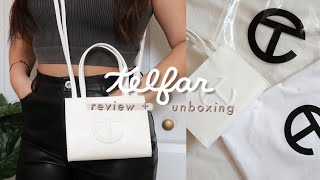 telfar small shopping bag unboxing  review  tips to buying one [upl. by Kinsman]