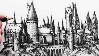 How to Draw Hogwarts Narrated Step by Step [upl. by Maegan]