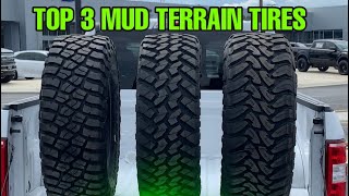 Top 3 BEST Mud Terrain Tires Review amp Comparison [upl. by Dnomsaj]