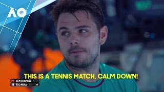 Wawrinka and Tsonga changeover argument  Australian Open 2017 [upl. by Ellevart603]