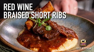 Classic Red Wine Braised Short Ribs Recipe [upl. by Charla]