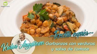 Receta de Garbanzos con verduras y salsa de tomate por Karlos Arguiñano [upl. by Polloch]