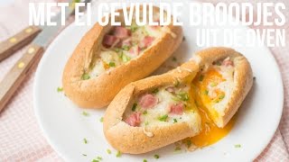 RECEPT Met ei gevulde broodjes  OhMyFoodness [upl. by Arten523]