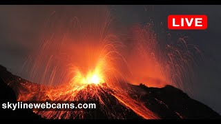 🔴 Recorded live footage from Volcano Stromboli  Sicily  Live Cameras from the world [upl. by Suciram]