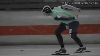 Sven Kramer techniek bocht schaatsen slowmotion speed skating technique [upl. by Ruthann]