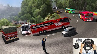 Scania Bus Driving With Steering wheel  Gear Shifter  Euro truck simulator 2 with bus mod [upl. by Ailec]