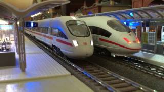 HO station diorama DB ②  ICE high speed trains [upl. by Alihet]