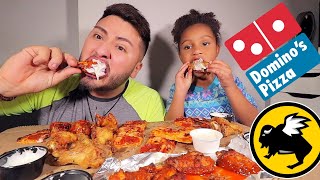 DOMINOS PIZZA amp BUFFALO WILD WINGS FEAST [upl. by Evante]