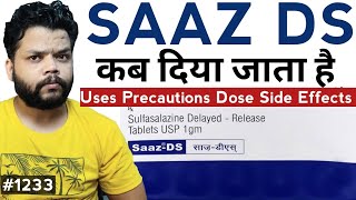 Saaz DS Tablet Review  Sulfasalazine Tablet Uses Precautions Dose In Hindi [upl. by Ainot]