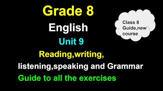 class 8 Englishunit 9grade 8 Englishunit 9all exercisesEnglish guide 8 [upl. by Grube]