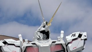 ユニコーンガンダム公開初日！初回変身お台場ダイバーシティの立像の初変形。20179244K動画 [upl. by Lovel]