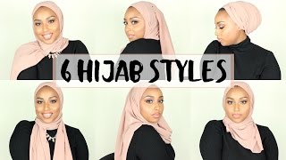 6 SIMPLE HIJAB STYLES USING 1 SCARF  Aysha Abdul [upl. by Arny]