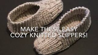 Knitted Slippers – Easy Tutorial for Beginners [upl. by Watt]