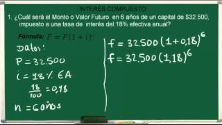 INTERÉS COMPUESTO CÁLCULO DEL MONTO  EJERCICIO 2 [upl. by Melton]