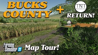 “BUCKS COUNTY PA” FS22 MAP TOUR  NEW MOD MAP  Farming Simulator 22 Review PS5 [upl. by Uball]