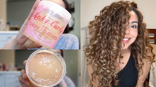 Curly Hair Routine 1st impression on the Kinky Curly Curling Custard2c3a Curls [upl. by Sherill]