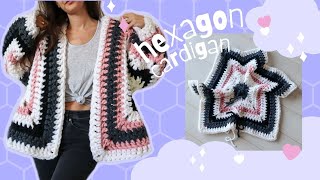 Super Chunky Hexagon Cardigan \\ Free Crochet Pattern 💕 [upl. by Chlori]