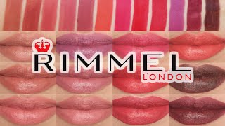 Rimmel Lipstick Swatches  Lasting Finish Extreme Lipstick Lip Swatches [upl. by Loeb]