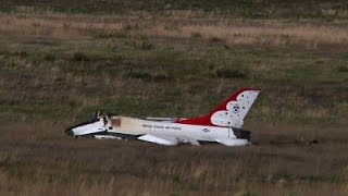 Pilot Ejects Into Field Before Thunderbird Crash [upl. by Jarrow]