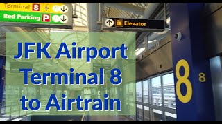 JFK Airport Terminal 8 Arrivals to Airtrain Walk [upl. by Keil]