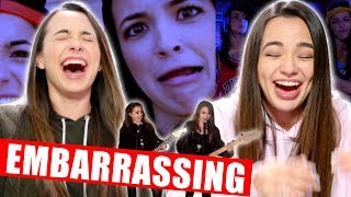 REACTING TO OLD MUSIC VIDEOS EMBARRASSING Merrell Twins [upl. by Rickert886]