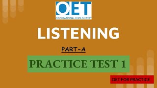 OET Listening Part A Practice Test 1 with answers Difficulty Level  Moderate [upl. by Eam863]