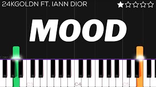 24kGoldn  Mood ft Iann Dior  EASY Piano Tutorial [upl. by Vivica]