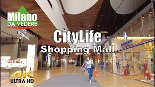 City Life Shopping Mall in Milan Italy  Walking Tour 4K Ultra HD [upl. by Cox]