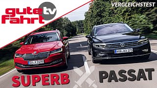 KombiVergleich VW Passat Variant vs Skoda Superb Combi mit 20 TDI und 150 PS – Test  Review [upl. by Rammaj]