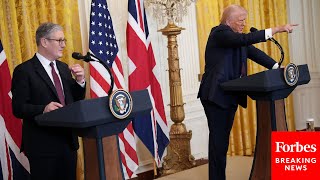 BREAKING NEWS Trump amp UK PM Keir Starmer Take Question After Question At White House Press Briefing [upl. by Aicel]