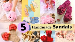 5 Handmade Sandals And Flip Flops From Old Slippers And Cardboard [upl. by Neerol]