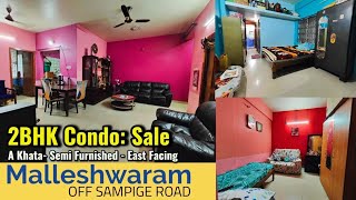 Malleshwaram Prime  2BHK Condo For Sale ₹88L Semi Furnished A Khata [upl. by Natal]