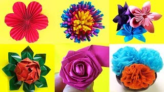 10 FLORES DE PAPEL CÓMO HACER DIFERENTES FLORES MUY FÁCILMANUALIDADES DE PAPEL  Ideas Fantásticas [upl. by Anauqed]