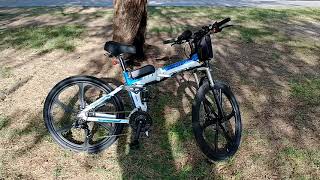 ANCHEER Electric Folding Mountain Bike Review 250W [upl. by Wunder991]