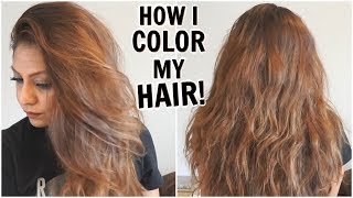 How I Dye My Hair Light Golden Brown at Home│How I Color My Hair From Dark To Light│DIY Root Touchup [upl. by Lihka]