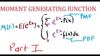 Moment Generating Function  Part 1 [upl. by Bloem]