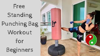 Free Standing Punching Bag Workout for Beginners [upl. by Pitzer]